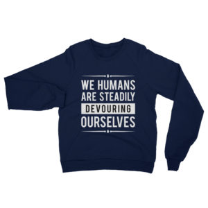 “Be Humane” Unisex California Fleece Raglan Sweatshirt